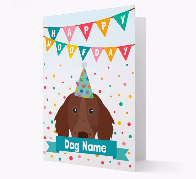 Personalised Card 'Happy Woofday {dogsName}' with {breedCommonName} Icon